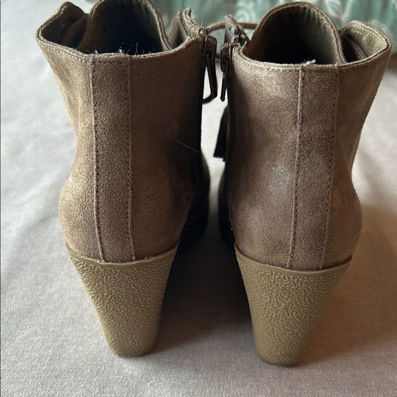 MIA Tan Ankle Boots with Tassels - Picture 3 of 5